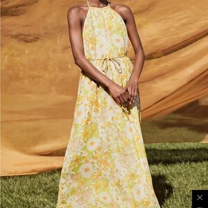 Floral Maxi Dress in Yellow and Green